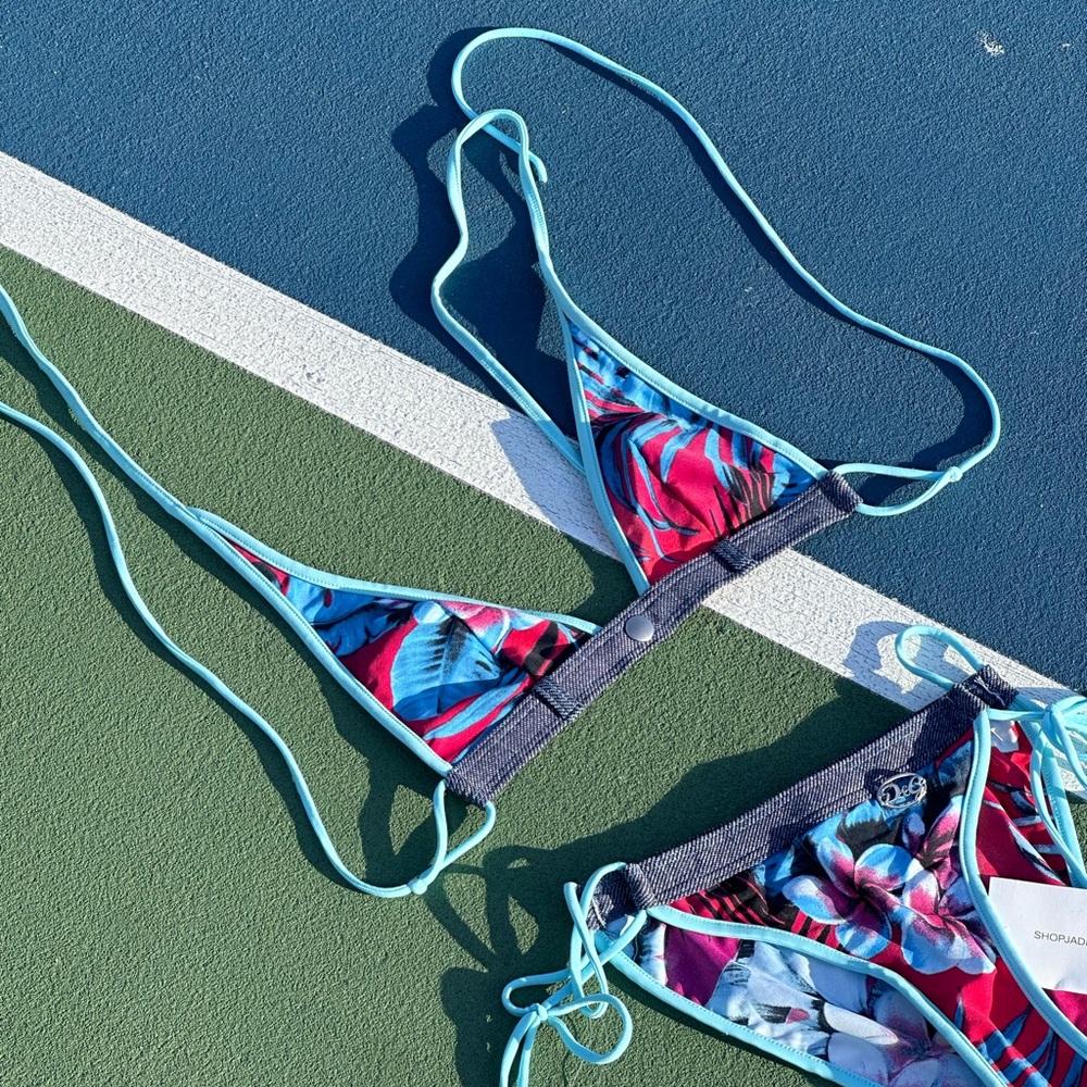 Rare Vintage Dolce & Gabbana Honolulu Denim Triangle Bikini